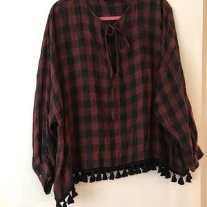 Plaid flannel sweater